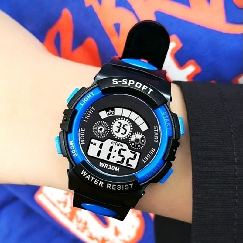 Running Gear Water - Children's Electronic Watch Boy's Waterproof Multi-functional