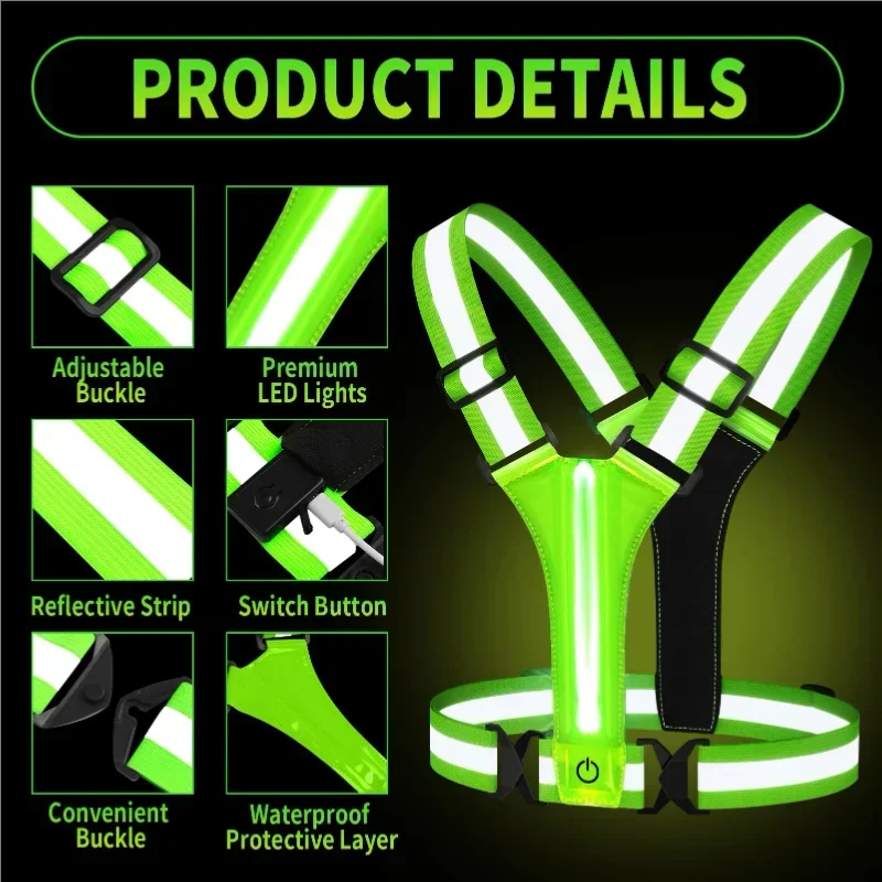 LED Reflective Vest Running Ge - огляд і ціна Running Gear For Night